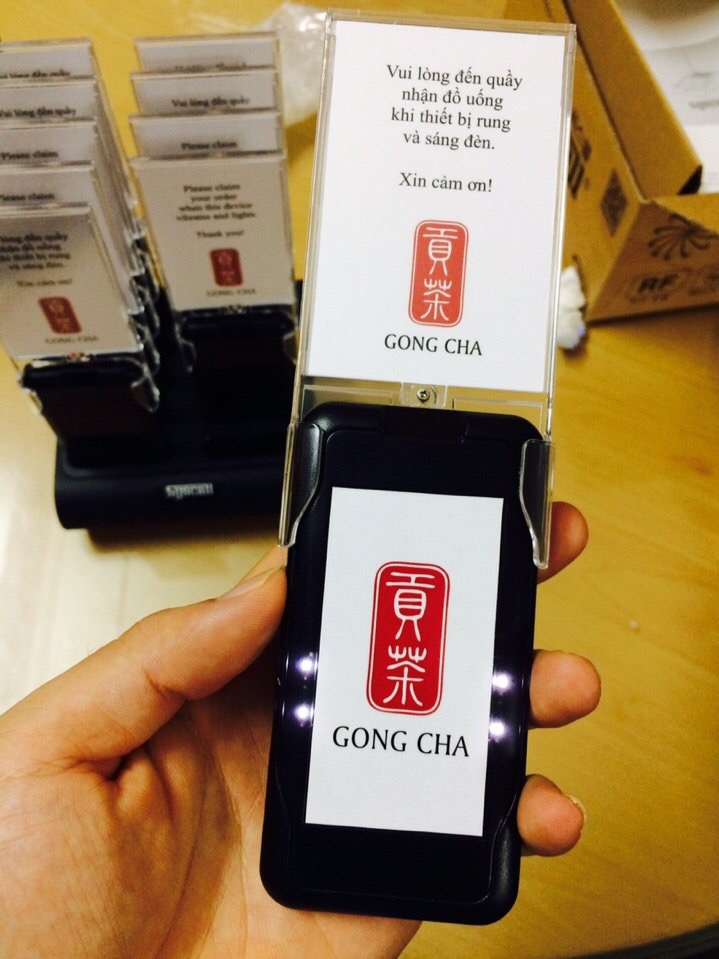 Thẻ rung báo lấy đồ Gong Cha